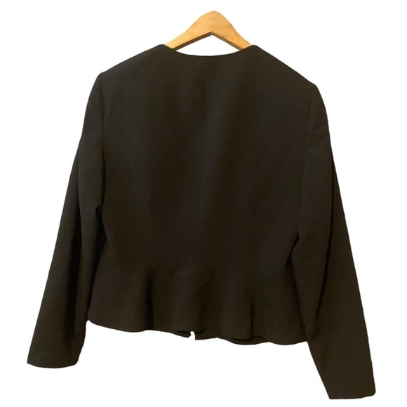 CALVIN KLEIN Blazer Front Zip Up Jacket Size 10 Collarless Black/DarkBlue - Picture 6 of 7